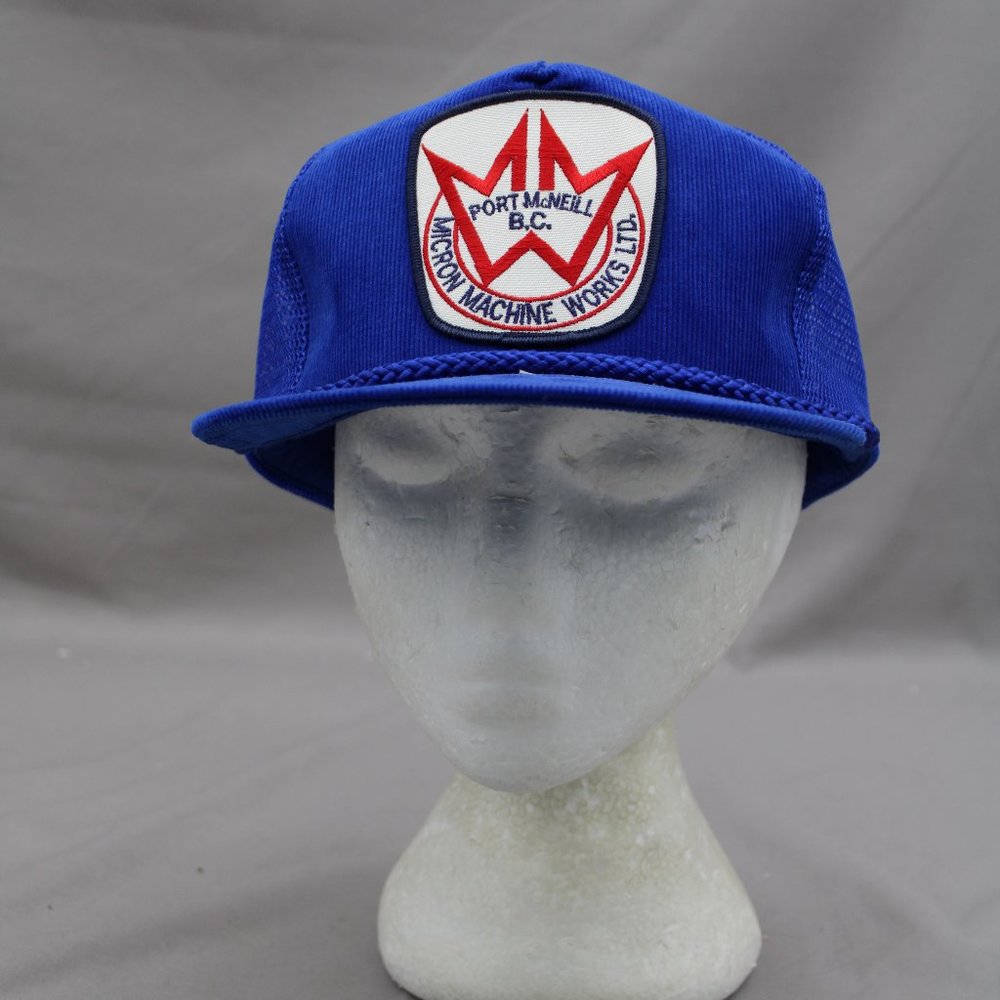 Vintage Corduroy Hat - Micron Machine Works Port McNeill - Adult Snapback